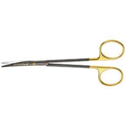 METZENBAUM (BABY) NOIR Präparierschere, gebogen, Hartmetall: ja, feines Modell, Wellenschliff, stumpf/stumpf, 145 mm