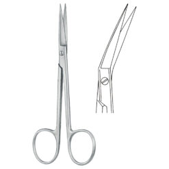 Irisschere, abgewinkelt spitz/spitz