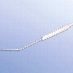 Saugansatz abgewinkelt Typ Yankauer mit verjüngter Spitze und distaler Öffnung und Handgriff (Stufenkonnektor).