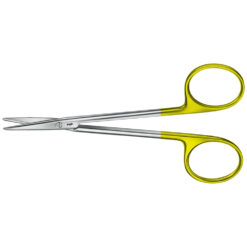 Präparierschere (Strabismusschere), gerade, DUROTIP Hartmetall, feines Modell, stumpf/stumpf, 115 mm