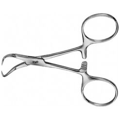 BACKHAUS Tuchklemme, gebogen, 90 mm (3 1/2"), spitz, unsteril, wiederverwendbar