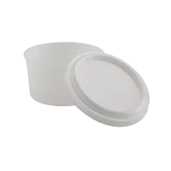 Einmal Zahnprothesenbecher mit Deckel, weiß, Füllmenge 270 ml