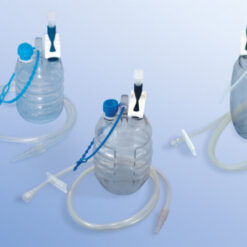 Einmal Redon-Flasche als OP-System mit Large-Lock-Konnektor und Stufenkonnektor CH 06-18,