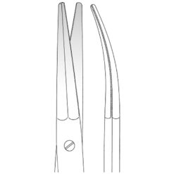 Präparierscheren GORNEY gebogen/gezahnt
