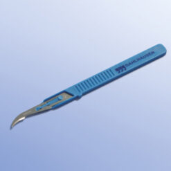 Langes Fadentrennmesser mit Handgriff zum Durchtrennen von chirurgischem Nahtmaterial.