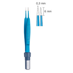 Bipolare Pinzette gerade, spitz, Spitzenbreite 0,3 mm