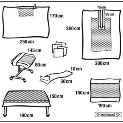 Foliodrape Protect Plus Universal-Schlitztuch-Set III, aus leistungsstarkem Zweischichtmaterial mit verstärkten Zonen.