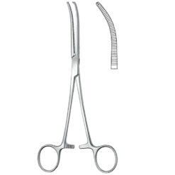 Arterienklemme KOCHER-OCHSNER gebogen, 1 x 2 Zähne