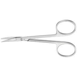 Feine Schere (Irisschere), gebogen, feines Modell, spitz/stumpf, 110 mm