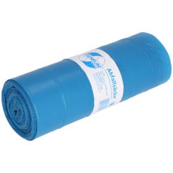 Abfallbeutel Premium 120 Liter, Typ 60 blau, mit Zugband, aus Recycling-LDPE