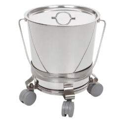 OP Abwurfbehälter 15 L, Edelstahl auf Rollen