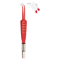 Pinzette bipolar 12cm 0,6mm gewinkelt stumpf