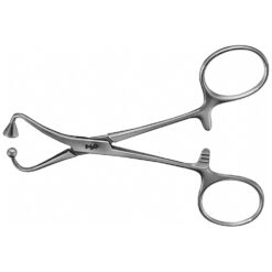 Tuchklemme, gebogen, 115 mm (4 1/2"), nicht perforierend, stumpf,