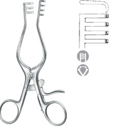 Wundspreizer 16,0 cm, 3 x 4 Zähne, scharf