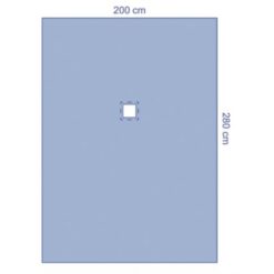 Schrittmachertuch 200 x 280 cm, Fenster 15 x 15 cm, 2-lagig