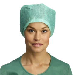 OP-Hauben Kosack grün mit elastischem Nackenband