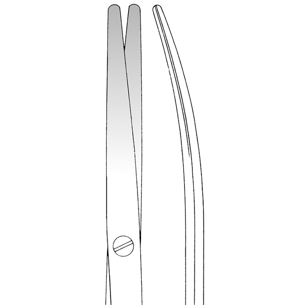 ST-Schere, Präparierschere, nach Metzenbaum, gebogen, Länge 14 cm