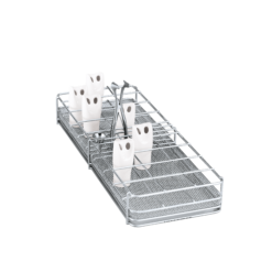 Miele Einsatz E 374  zur optimalen Aufnahme von HNO-Instrumentarium wie z. B. Inhalationsanschlüssen.