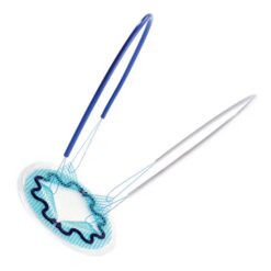 Parietex Composite Ventral, ein Netz, Fixations- und Einführsystem zur Anwendung bei kleinen ventralen Hernienreparationen.